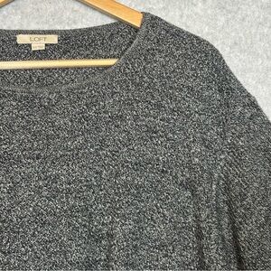 LOFT Marled Knit Sweater Poncho-Charcoal Gray-Women Size XS/S